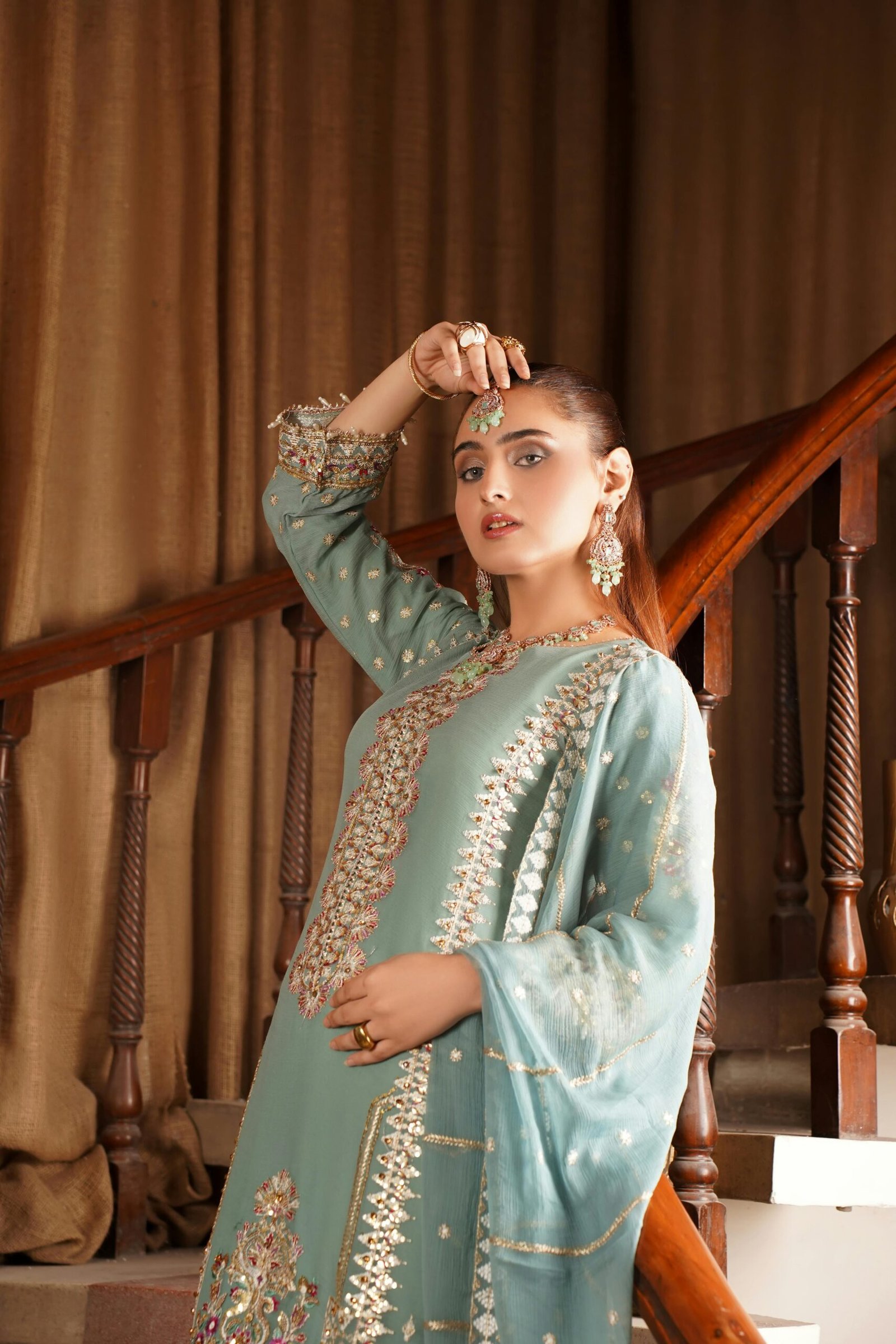 Elegant Pakistani bridal fashion portrait captured in Lahore.